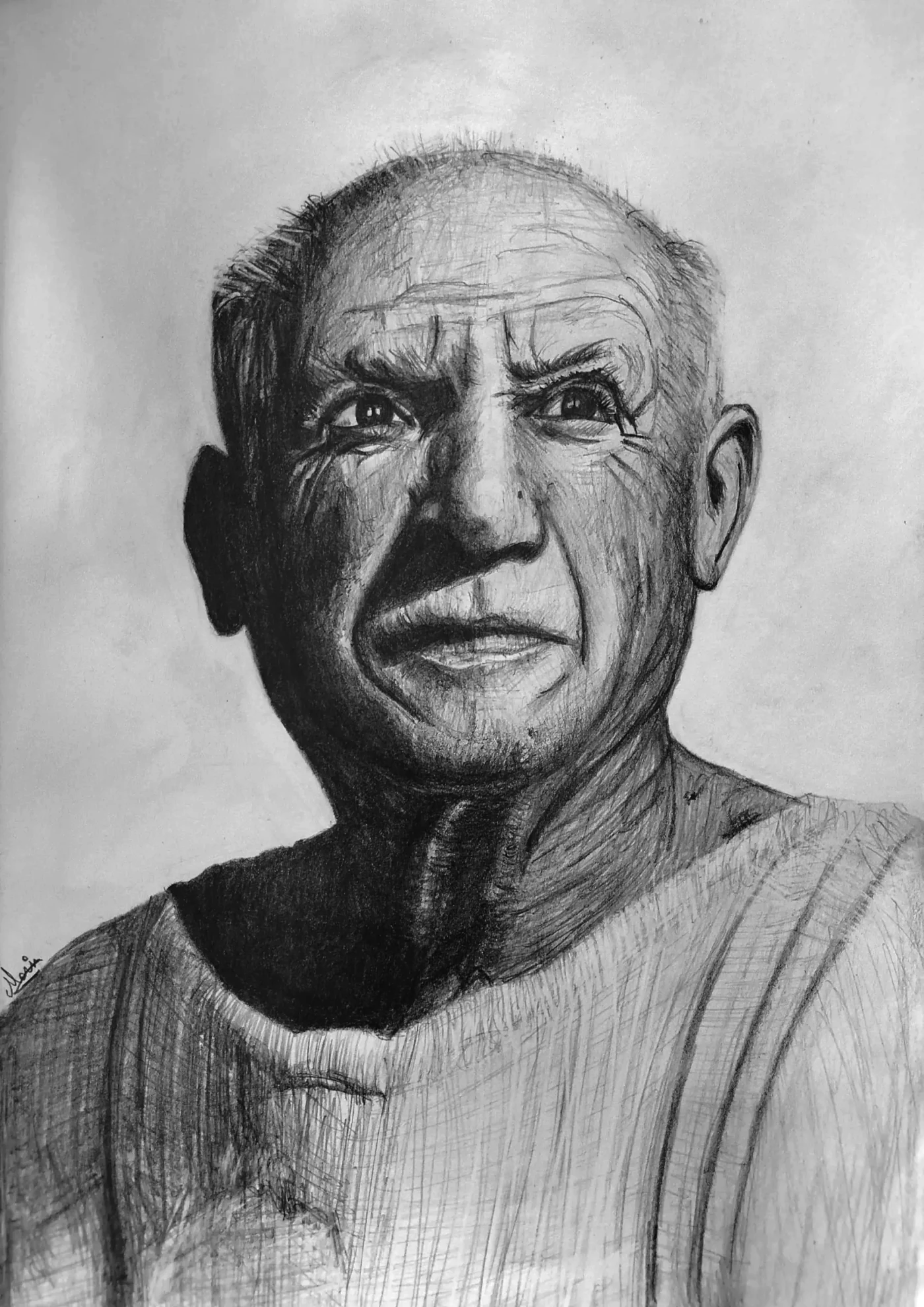 Pablo Picasso n01, portrait graphite par Jeremy MORIN