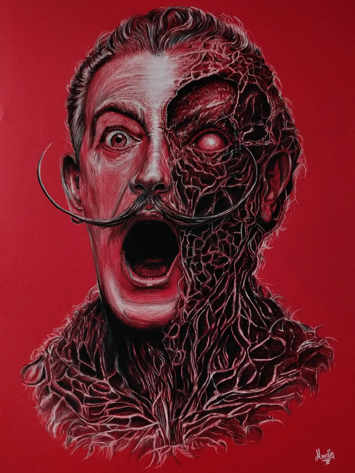 Redali - Division, portrait surrealiste au regard frontal par Jeremy MORIN